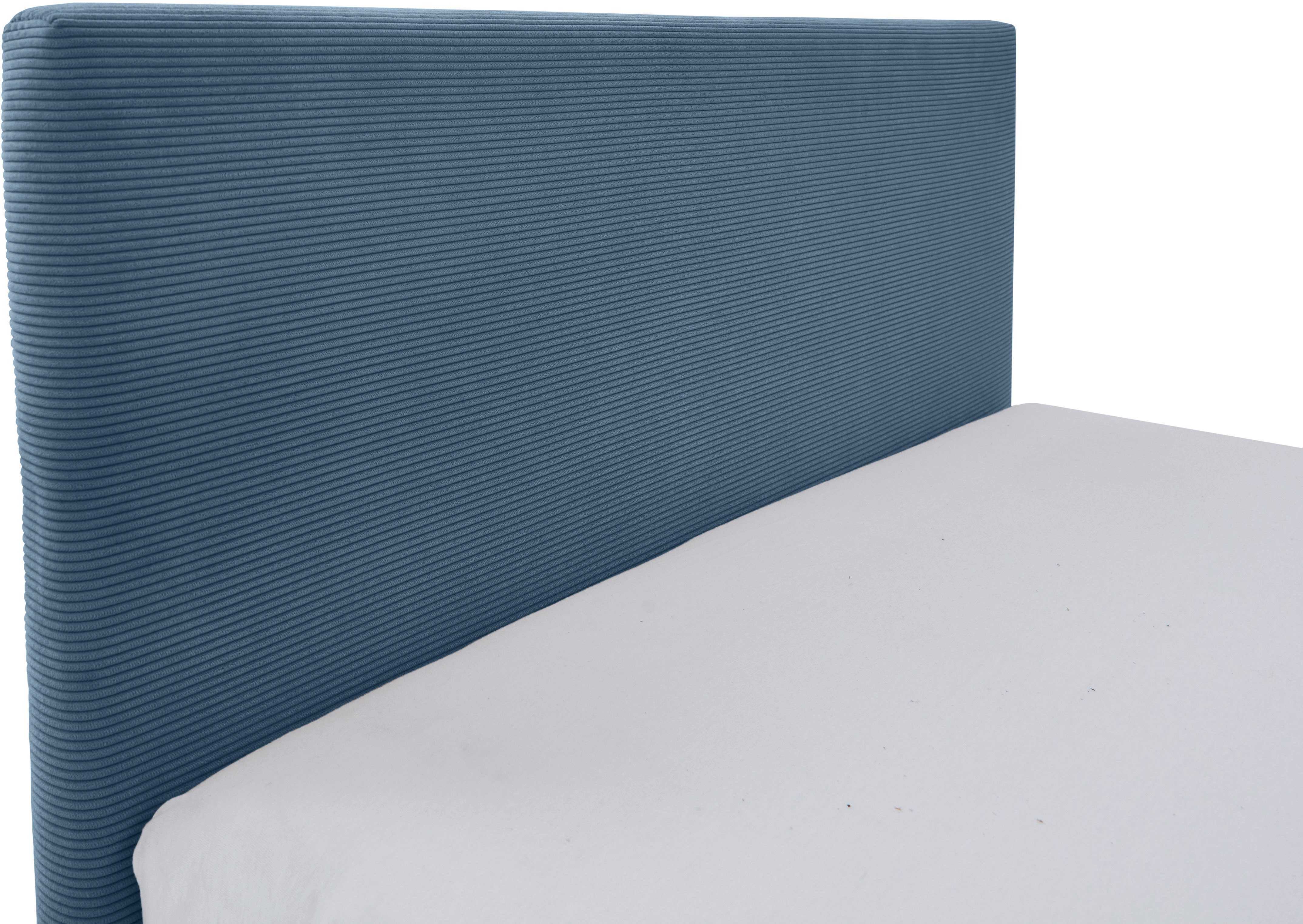 meise.möbel Kinderledikant Blauw Bekleed bed naar keuze met bedkist, tienerbed inclusief USB-aansluiting