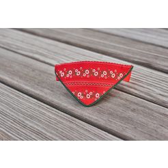 hannah halsband met gekleurd paspel - made in austria rood