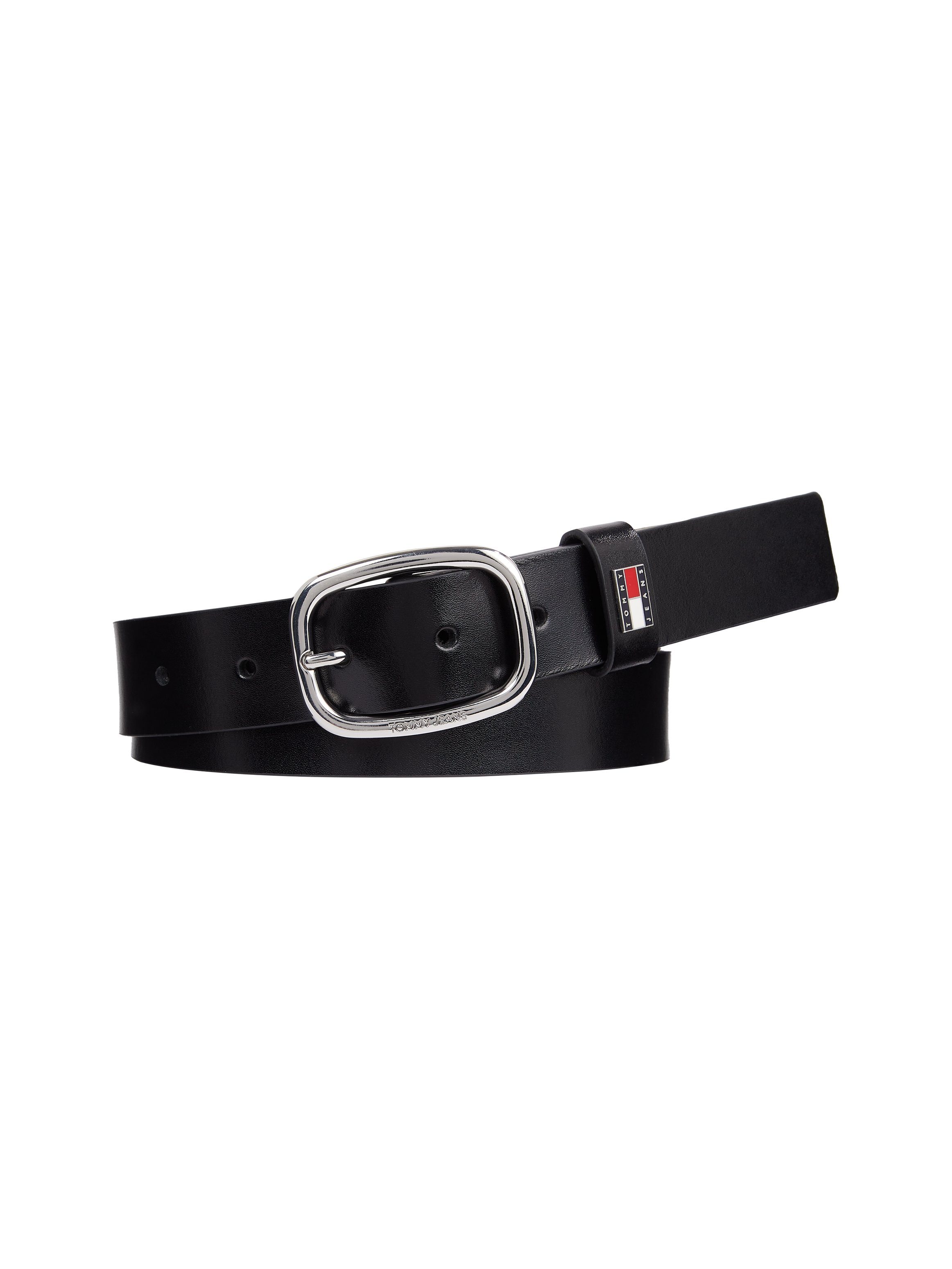 TOMMY JEANS Leren riem TJW OVAL 3.0 Ovale eenvoudig pin sluiting en logo op de sluiting