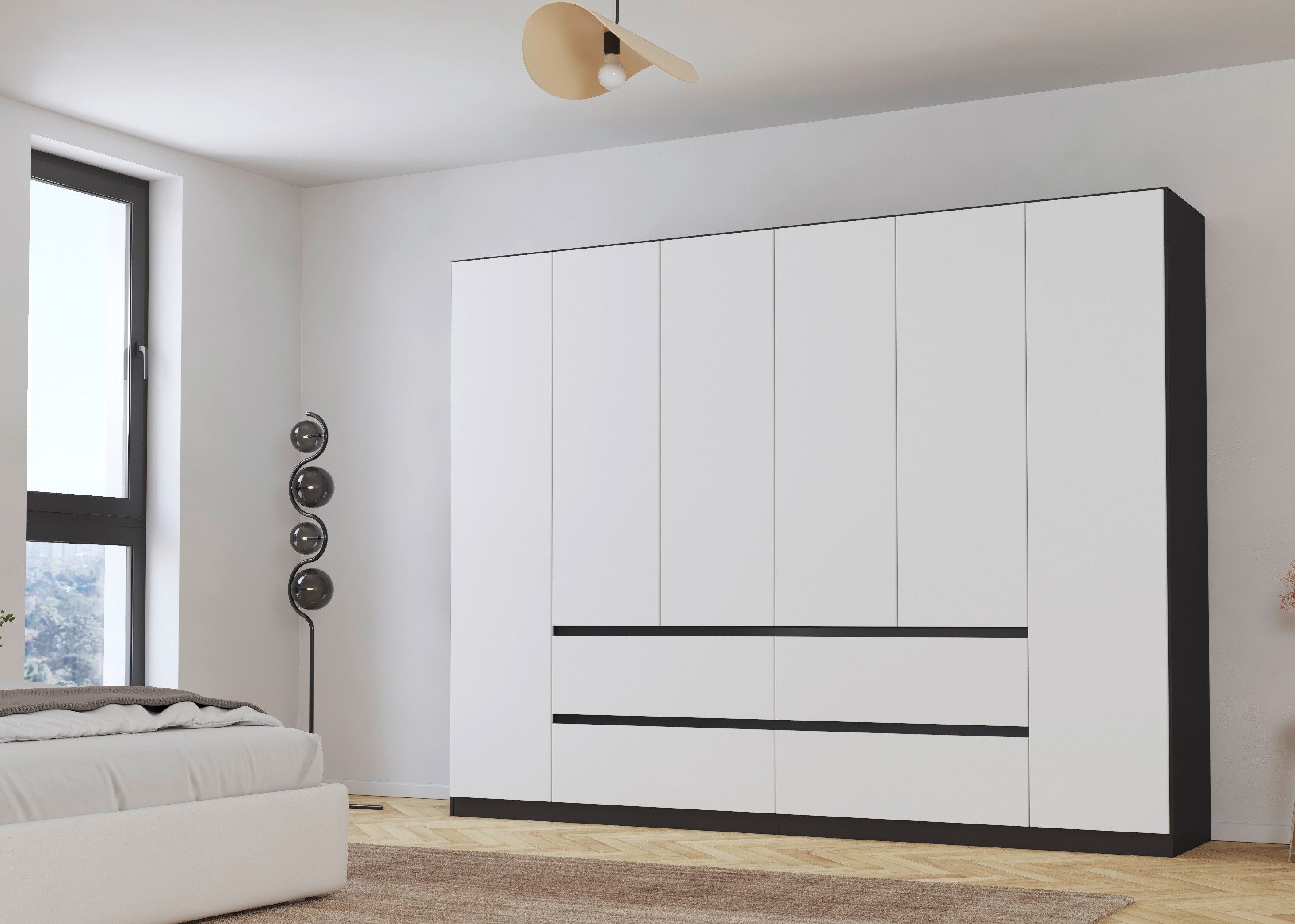 rauch Draaideurkast Kledingkast kast garderobe garderobekast MAINZ greeploze front, buitendeuren met push-to-open functie made in germany