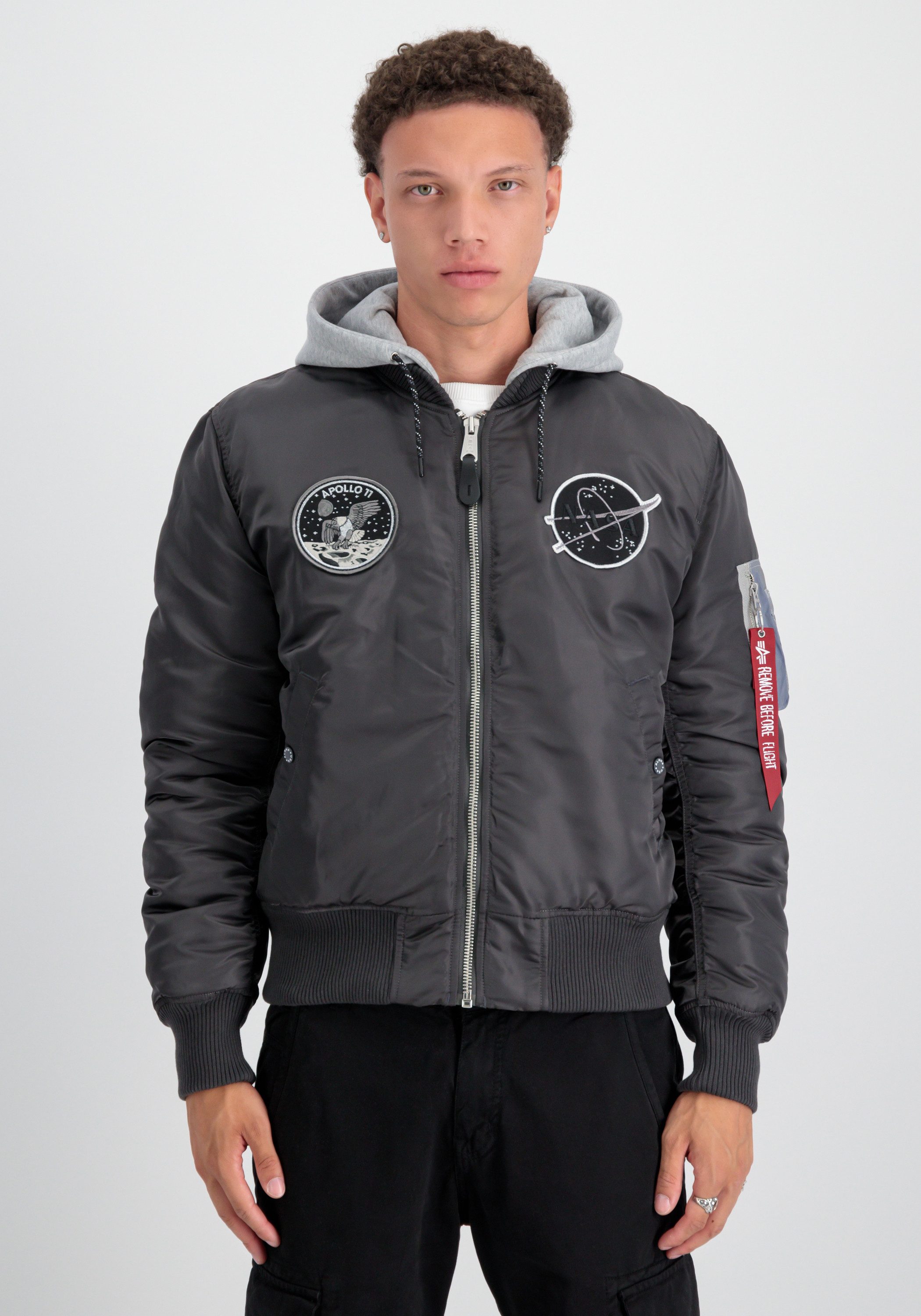 Alpha Industries Bomberjack Men Bomber Jackets MA-1 VF Hood Dark Side