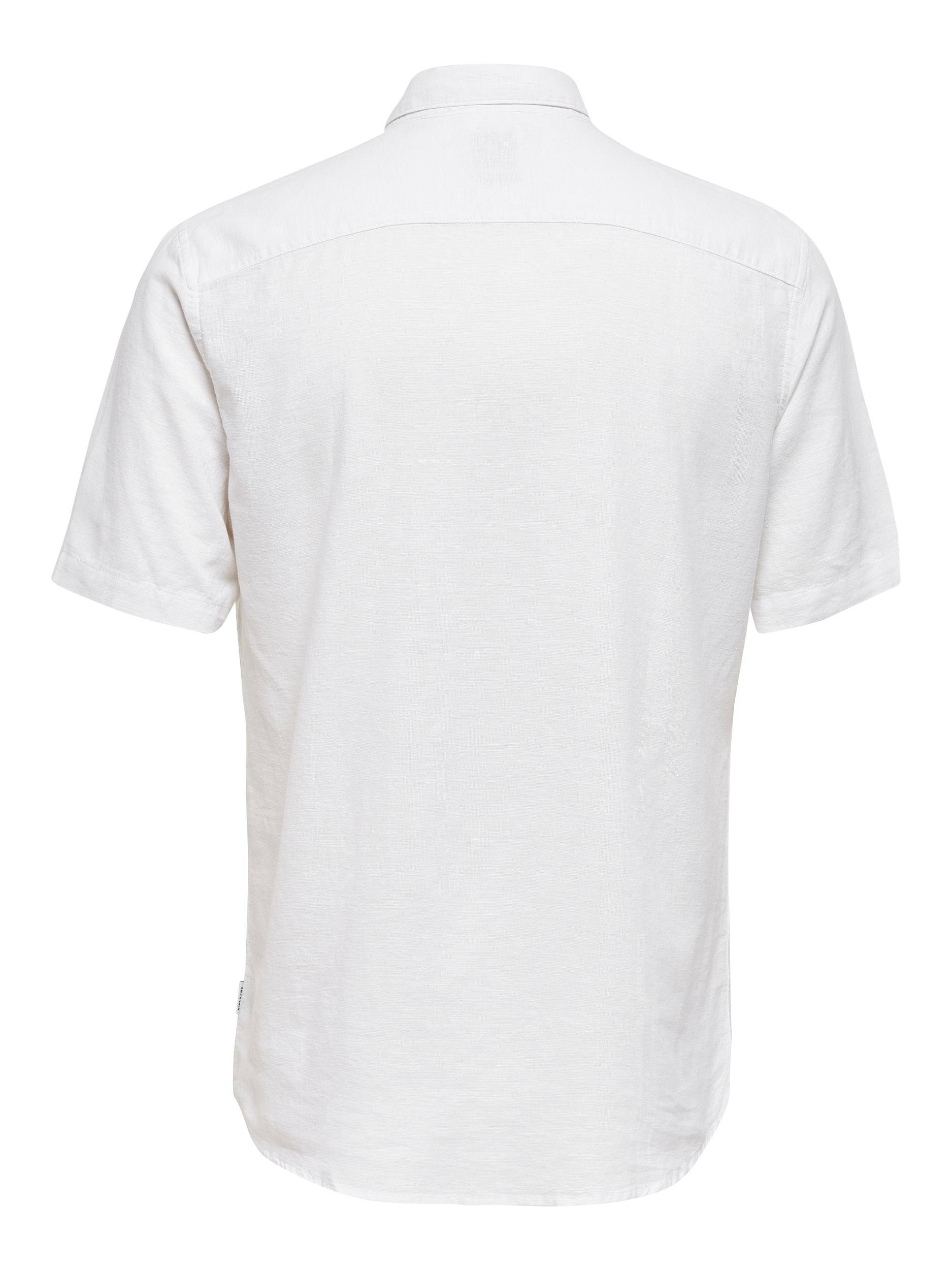 ONLY & SONS Overhemd met korte mouwen ONSCAIDEN SS SOLID LINEN SHIRT NOOS