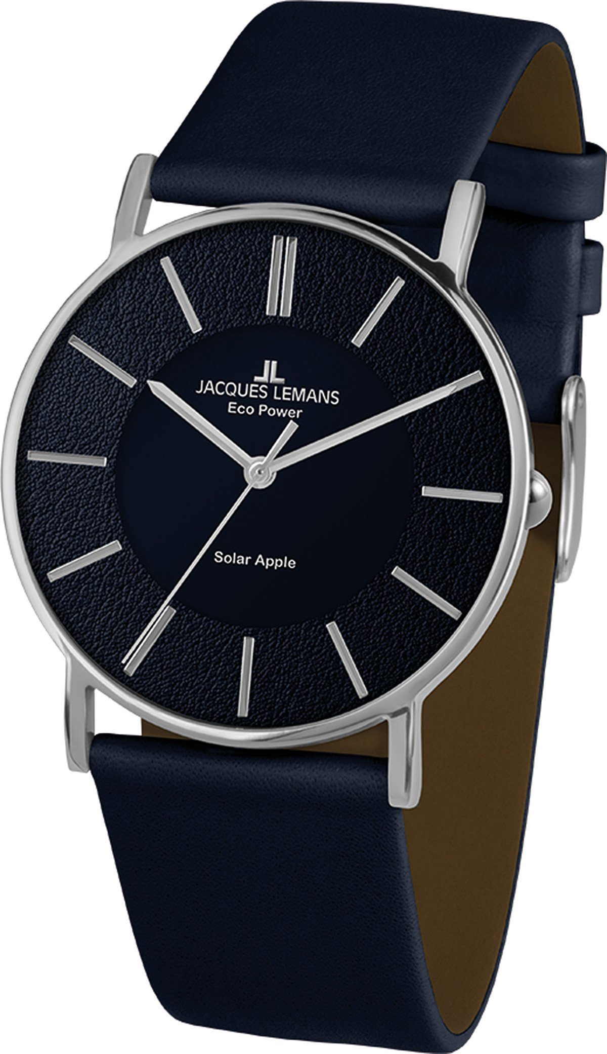 Jacques Lemans Solarhorloge Eco Power Solar Apple, 1-2113C Horloge, herenhorloge, dameshorloge, gehard Crystexglas heren horloges blauw