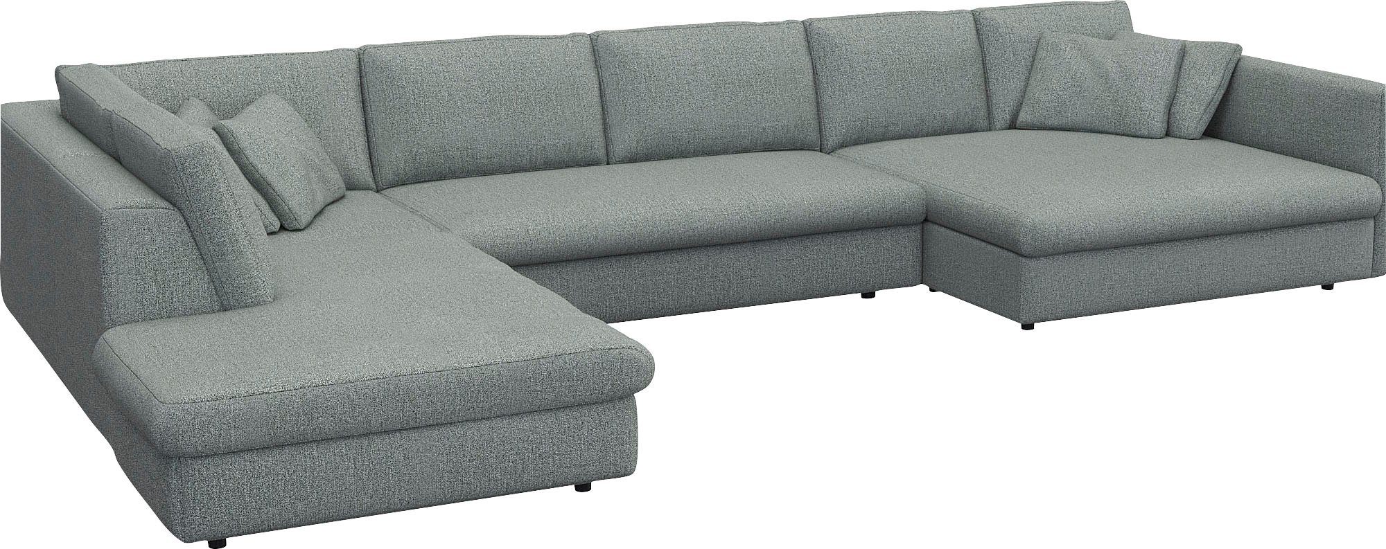 FLEXLUX Zithoek Lovane, U-vorm, comfortabel en comfortabel Zacht en zeer comfortabel, grote zitdiepte op koudschuim, inclusief sierkussen