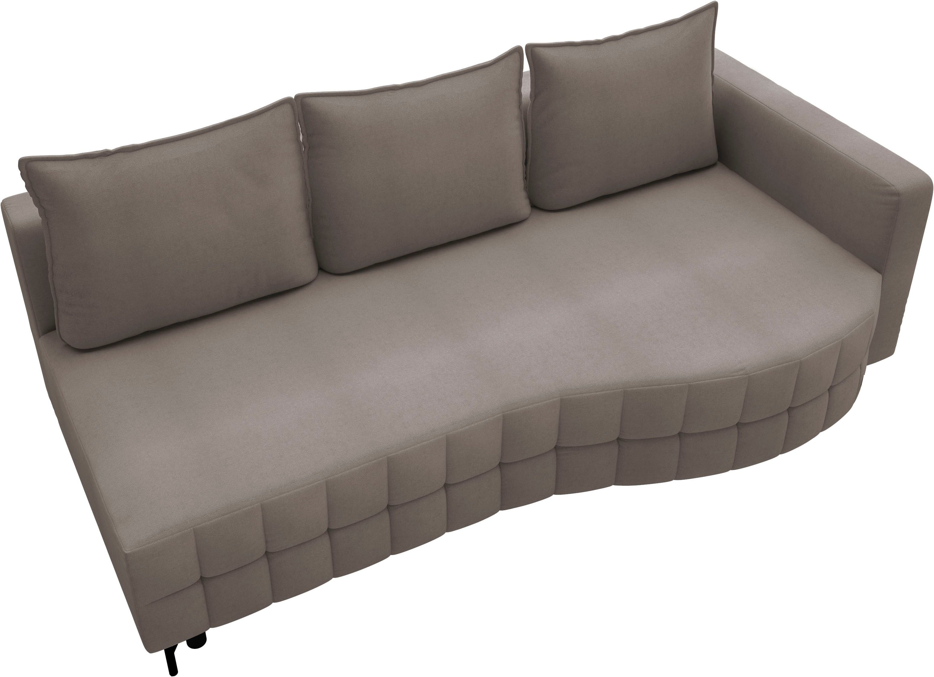 exxpo - sofa fashion Loungebank T wiggy slaapbank met bedfunctie en bedlade, comfortabele bonellvering, super zitcomfort, elegante vormtaal