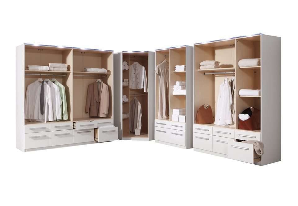 priess Kledingkast Kast garderobe waskast Barcelona in 5 breedtes veel opbergruimte, ruime lades, met spiegel, made in germany