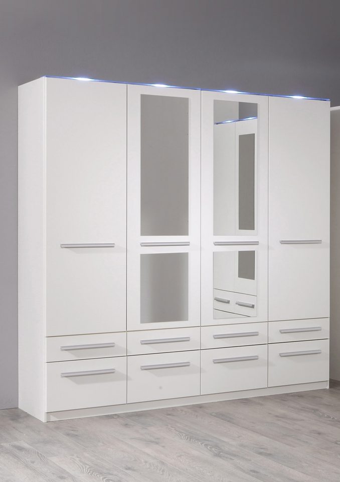 priess Kledingkast Kast garderobe waskast Barcelona in 5 breedtes veel opbergruimte, ruime lades, met spiegel, made in germany