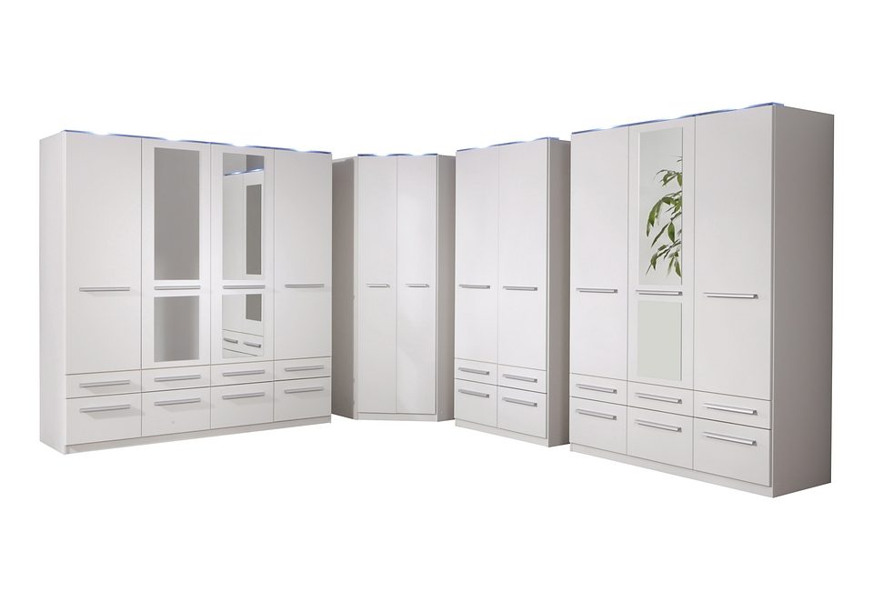 priess Kledingkast Kast garderobe waskast Barcelona in 5 breedtes veel opbergruimte, ruime lades, met spiegel, made in germany