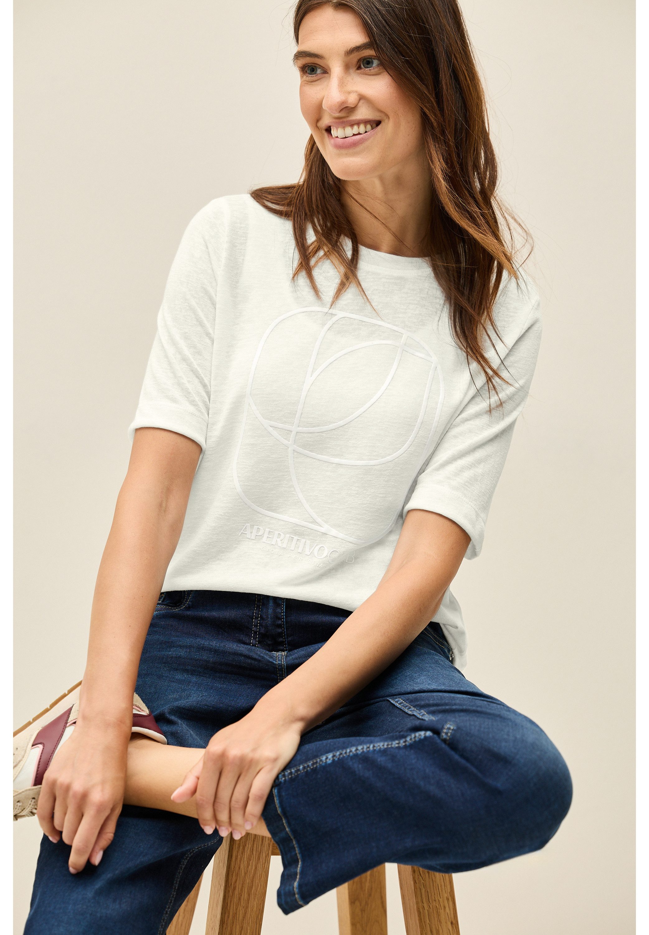 Cecil T-shirt met tonale print
