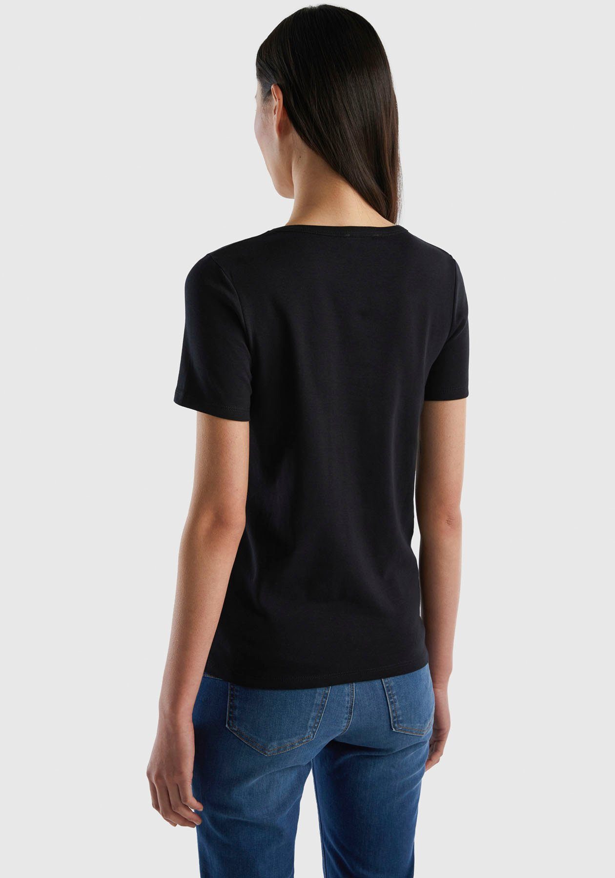 United Colors of Benetton T-shirt met glinsterende print (1-delig)