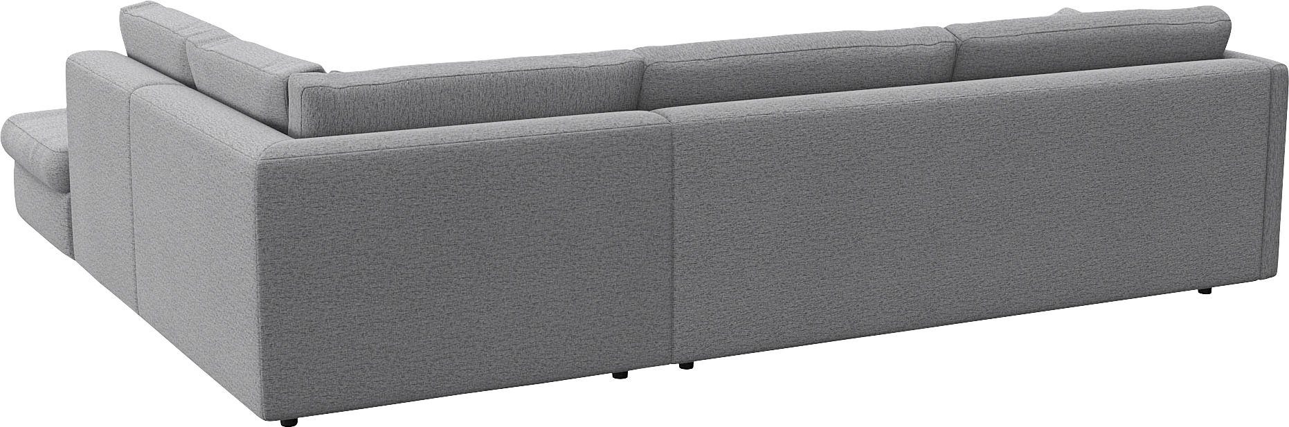 FLEXLUX Hoekbank Lovane, elegant en tijdloos, comfortabel, L-vorm Zacht en zeer comfortabel, grote zitdiepte op koudschuim, inclusief sierkussen