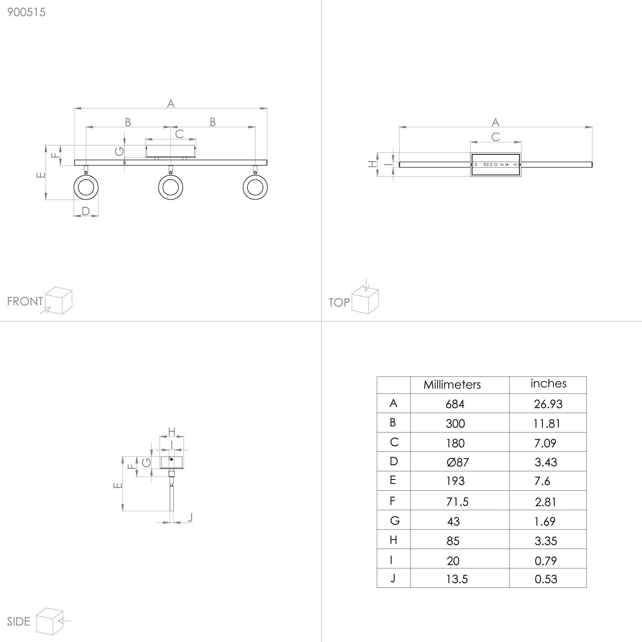 EGLO Plafondspot CARDILLIO 2 plafondlamp, zwart, 3-vlamig, draaibare lampenkoppen Spot, warmwit licht, Woonkamer, Eetkamer, Keuken, Hal, 68,5x8,5cm (1 stuk)