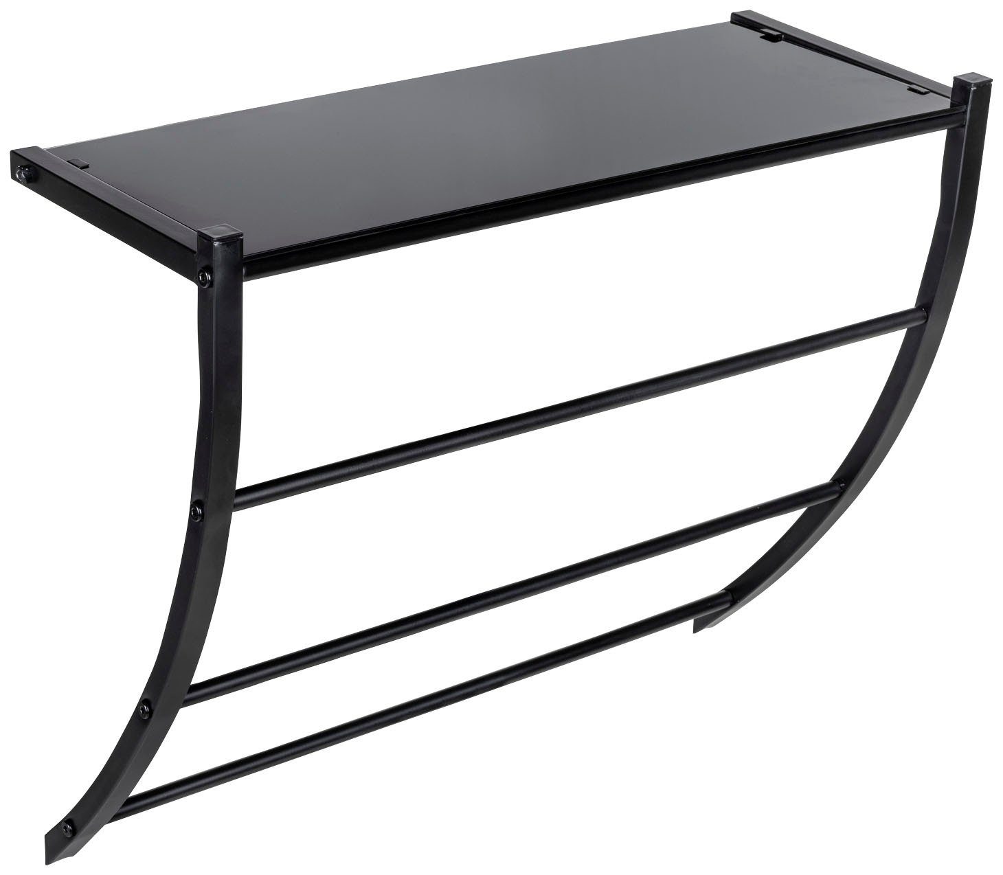 WENKO Wandplank Tarderia met glazen plank en 3 handdoekstangen