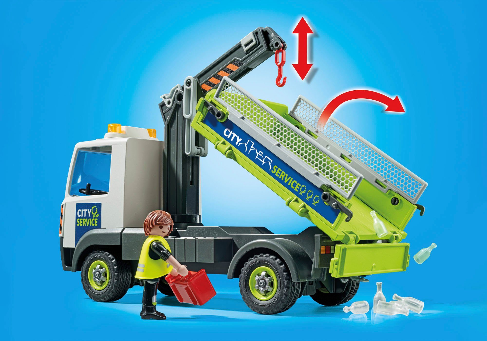 Playmobil® Constructie-speelset Oud glas vrachtwagen met container (71431), My Action Heroes (62-delig)