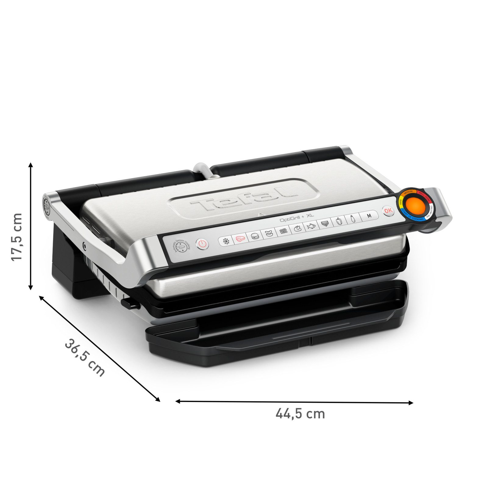 Tefal Contactgrill OptiGrill + XL, vernieuwde kookniveau-indicator, 9 automatische programma's