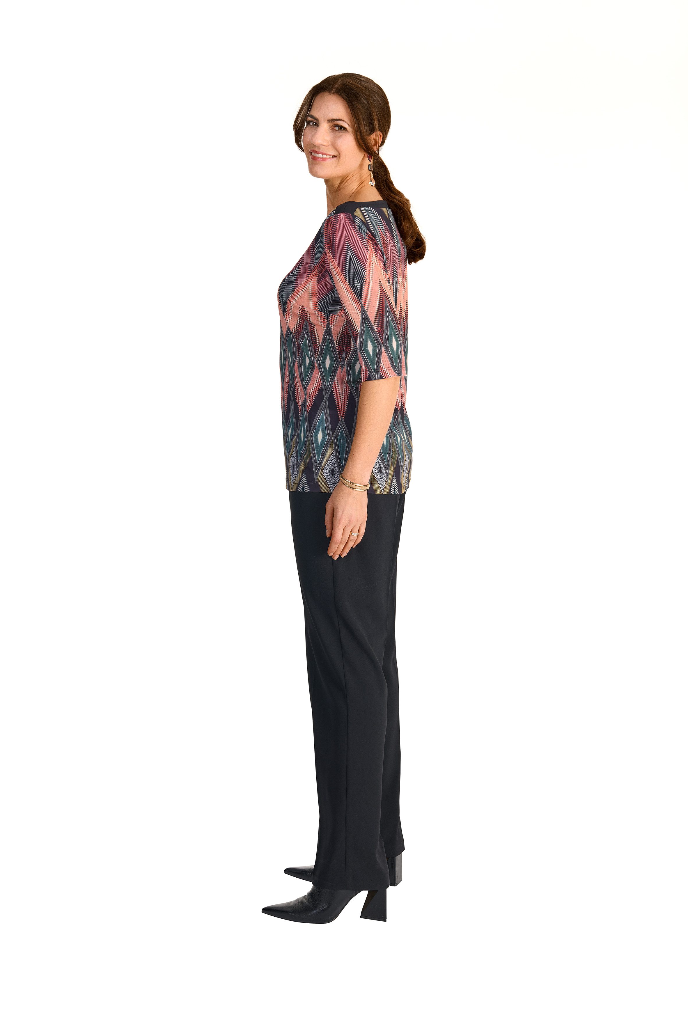 HERMANN LANGE Collection Shirt met korte mouwen met grafisch patroon