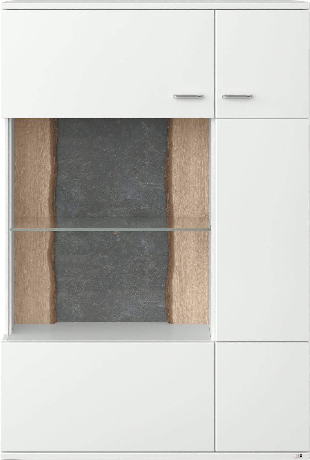 set one by Musterring Vitrinekast Tacoma Type 03/04, hoogte 143,4 cm, met getinte glasdeur