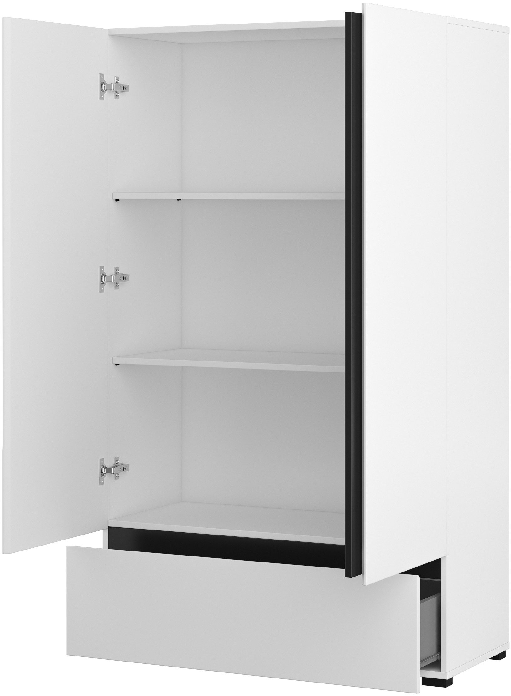 INOSIGN Waskast Cross, moderne greeploze kledingkast Multifunctionele kast, draaideurkast met 1 lade, 3 kleuren beschikbaar