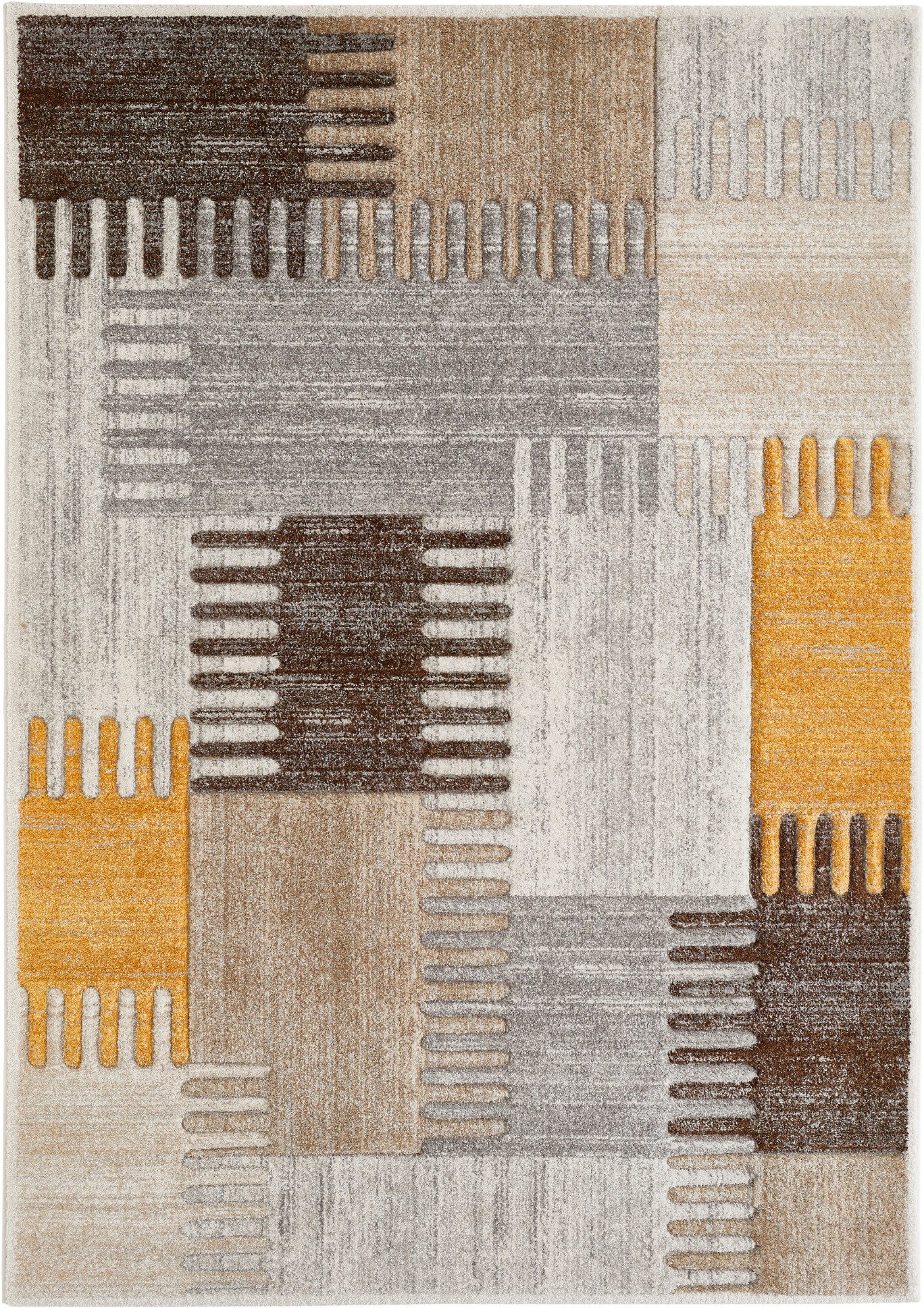 LUXOR living Vloerkleed Toronto Kortpolig, modern patchwork-ontwerp, hoog-laag structuur, woonkamer