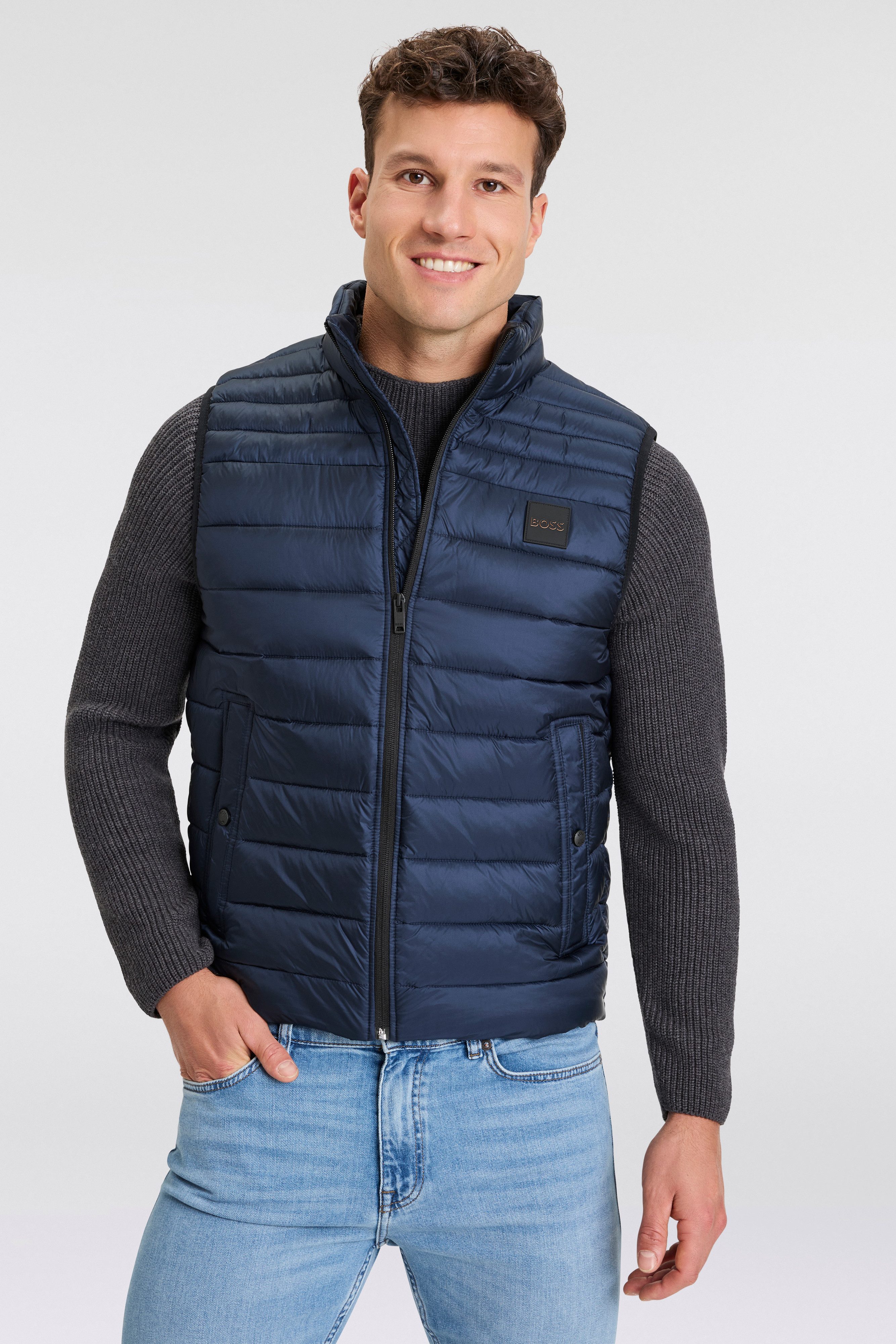 Boss Orange Outdoorjack Odeno1 met doorlopende quilting