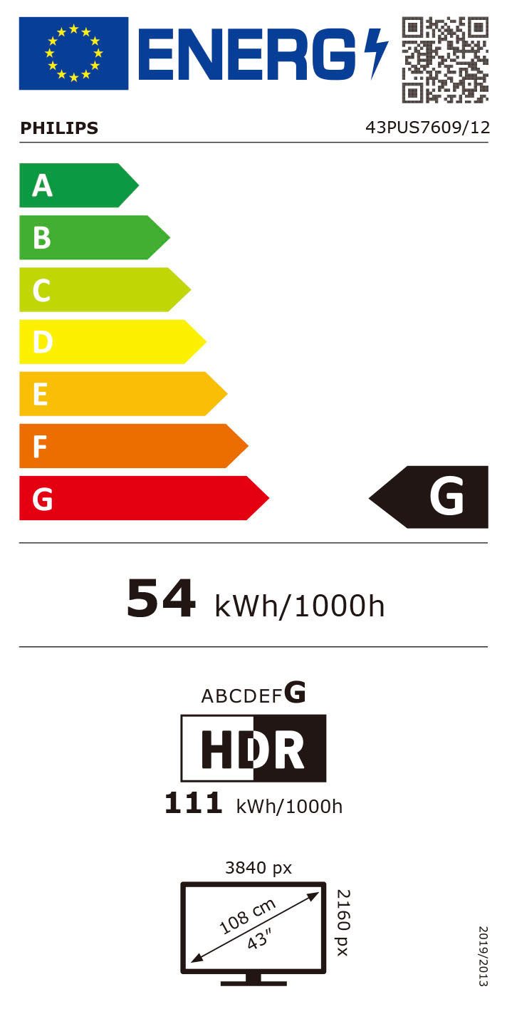 Philips Led-TV, 108 cm / 43", 4K Ultra HD, Smart TV