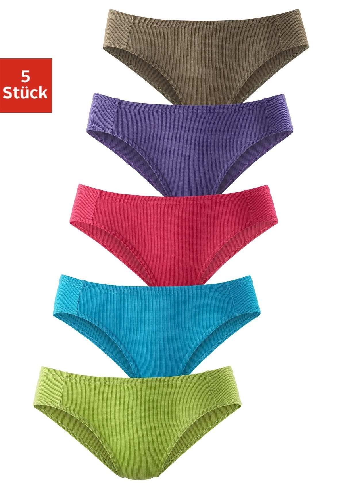Petite fleur Bikinibroekje zachte piquékwaliteit (Set van 5) dames slips maat 36 multicolor