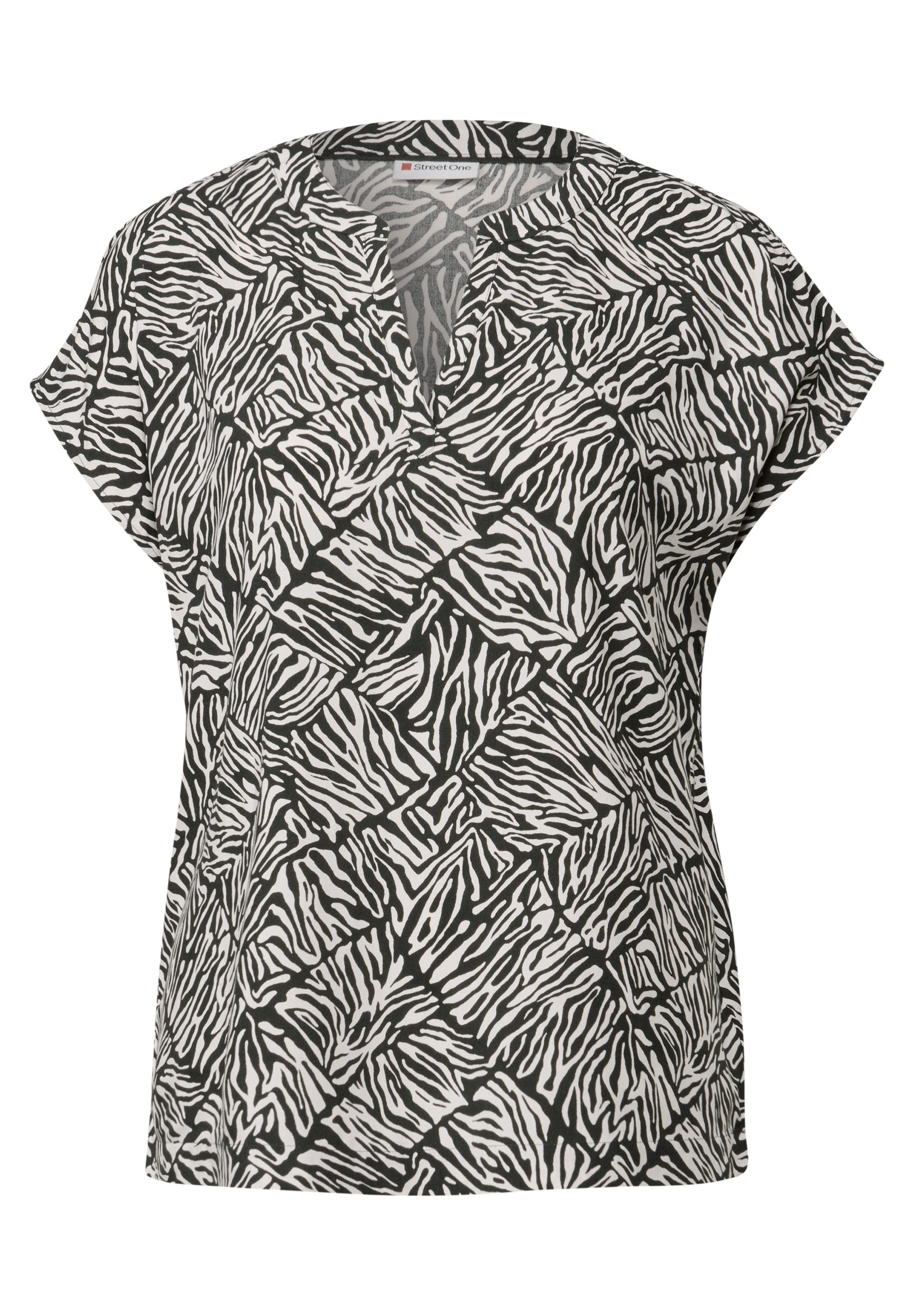 STREET ONE Blouse met korte mouwen met minimal-print