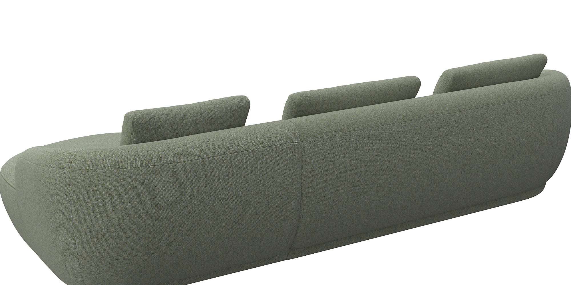 FLEXLUX Zithoek Torino, rond, L-vorm, bankhoek met recamière, longchair-sofa