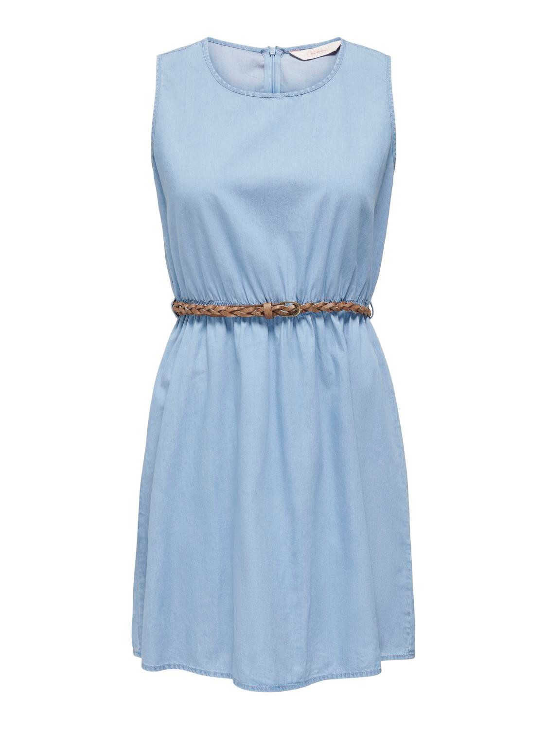 Only Jeans jurk ONLBEA S/L BRAIDED BELT DRESS DNM FS