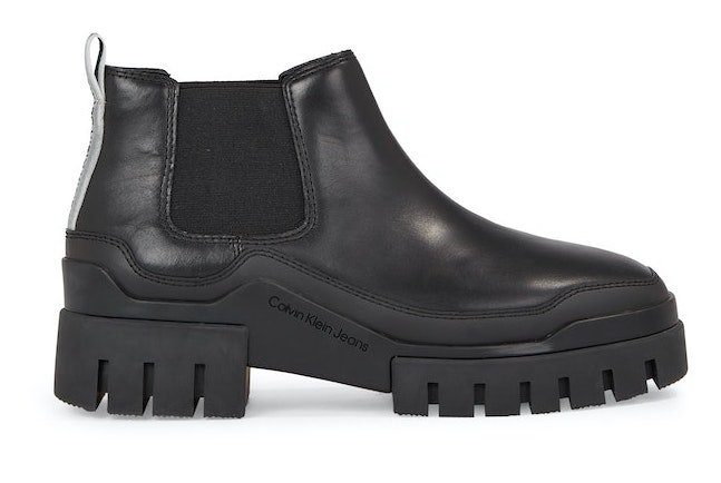 Calvin Klein Chelsea-boots COM BOOT LOW CHELSEA LTH IN LUM met sterk geprofileerde loopzool