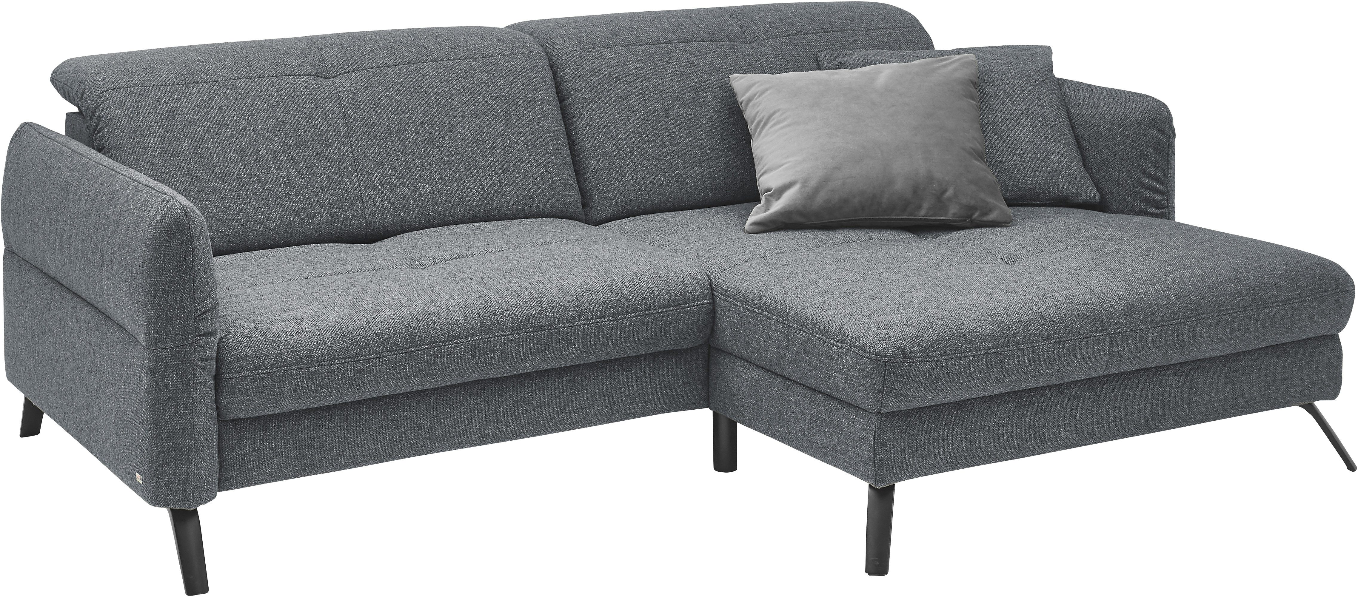 set one by Musterring Hoekbank SO 4400 V optioneel met motorische bedfunctie & hoofdverstelling, voet zwart