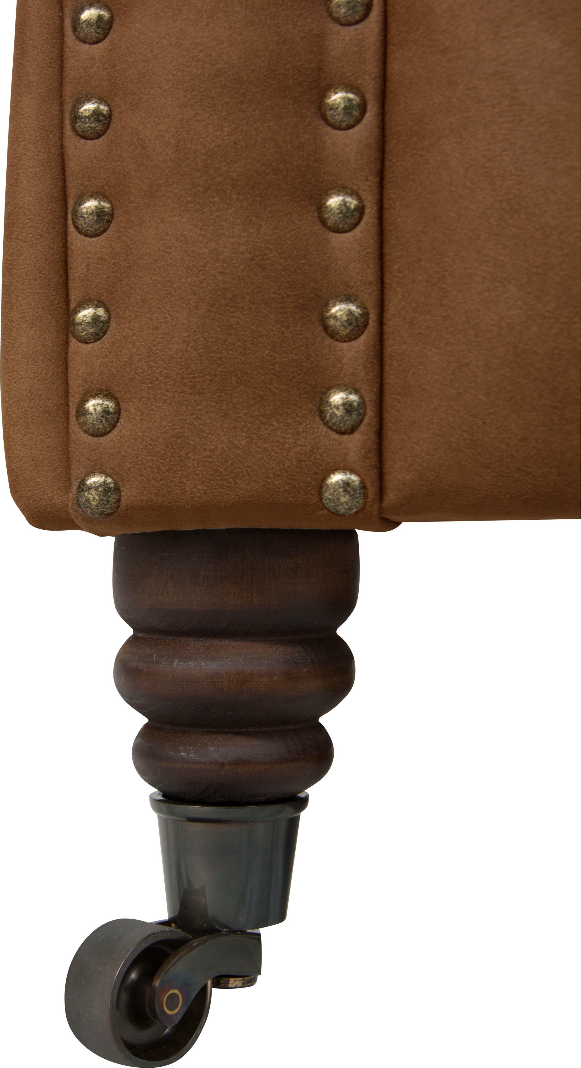Home affaire Chesterfield-bank Aarburg luxueuze capitonnage en siernagels in chesterfield-design
