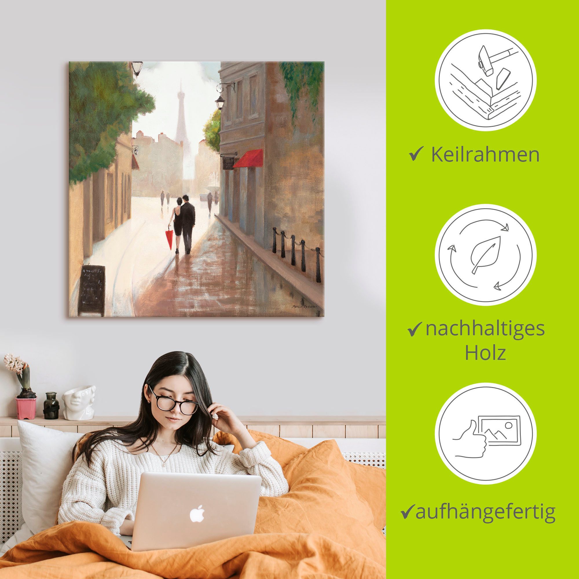 Artland Artprint Parijs Romance I als artprint op linnen, poster, muursticker in verschillende maten