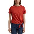 edc by esprit t-shirt met knoopdetail opzij rood