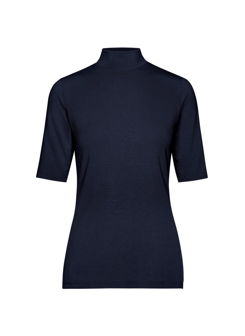 Trigema T-shirt TRIGEMA T-shirt met elastische opstaande kraag (1-delig)