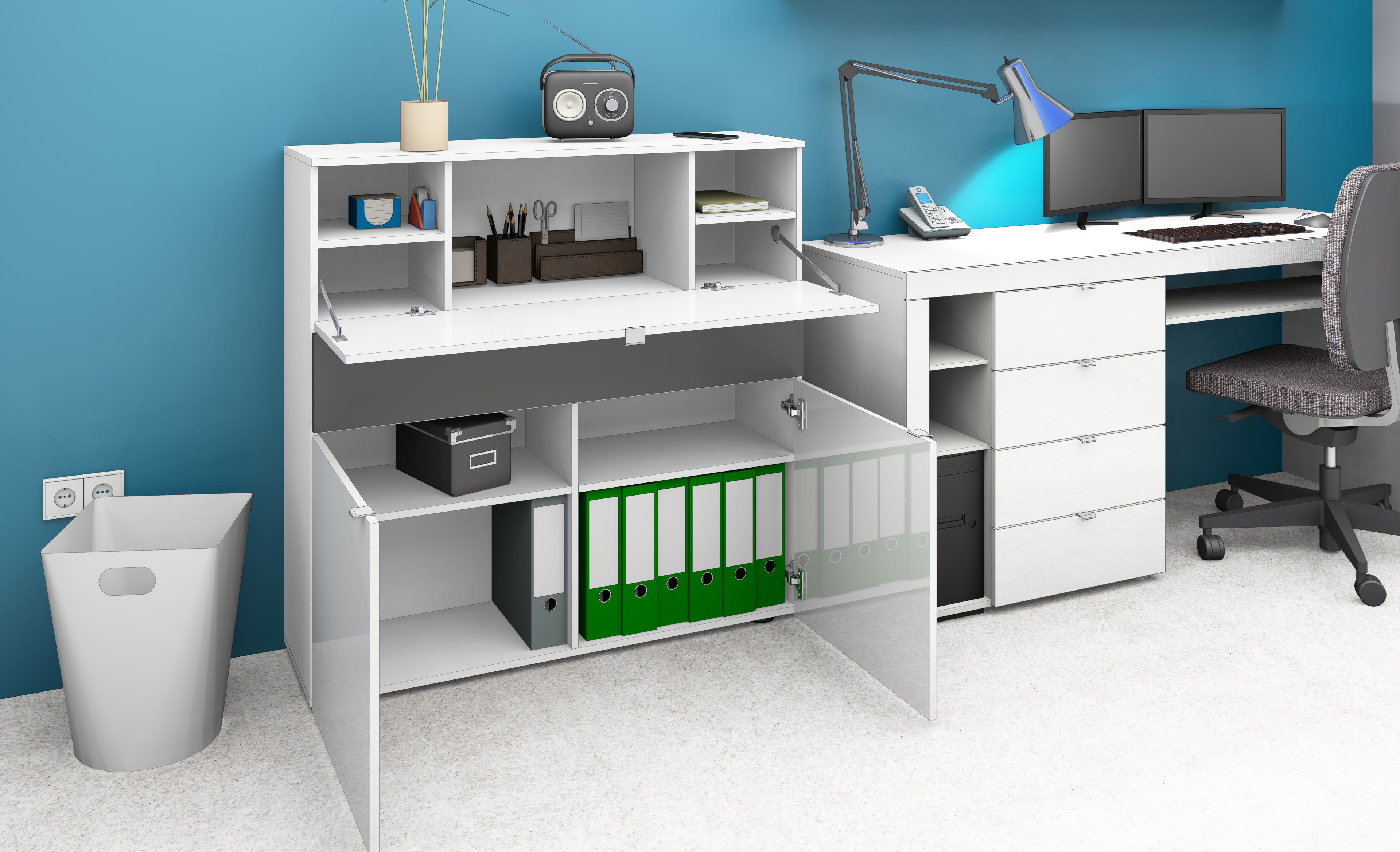 borchardt Möbel Secretaire DOLLY ruimtebesparend, thuiskantoor-bureau, breedte 110 cm, made in germany