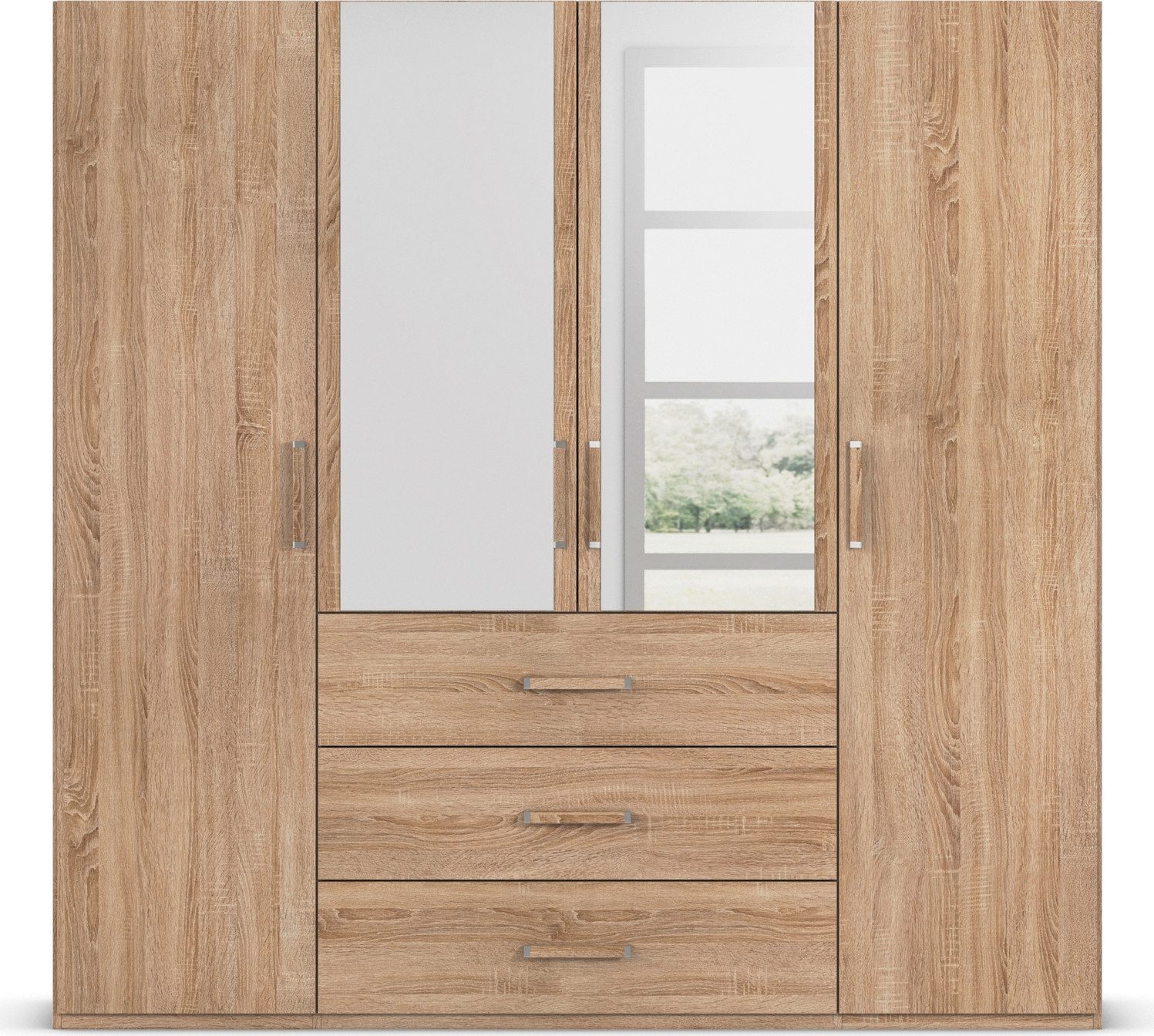 rauch Draaideurkast Kledingkast Kast Garderobe Slaapkamerkast EVELYN in elegante stijl met lades 3 breedtes en 2 hoogtes made in germany