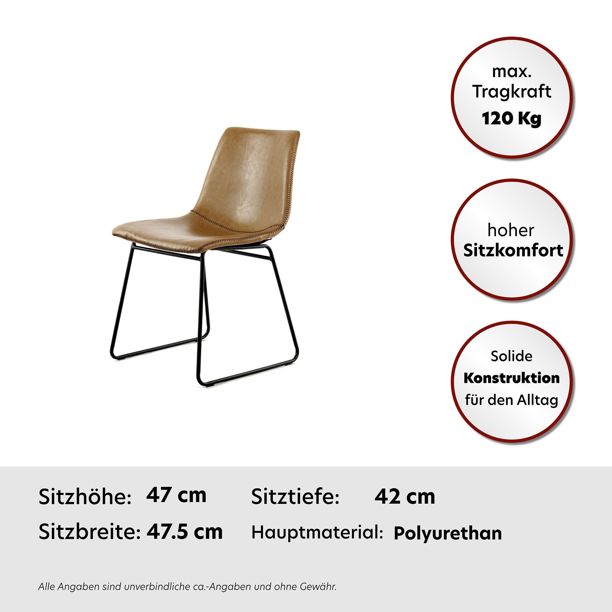 Kayoom Stoel Caila 110 2-delige set, eetkamerstoel in robuuste uitvoering onderhoudsvriendelijk, modern, duurzaam, integreerbaar in elke woonstijl (set, 2 stuks)