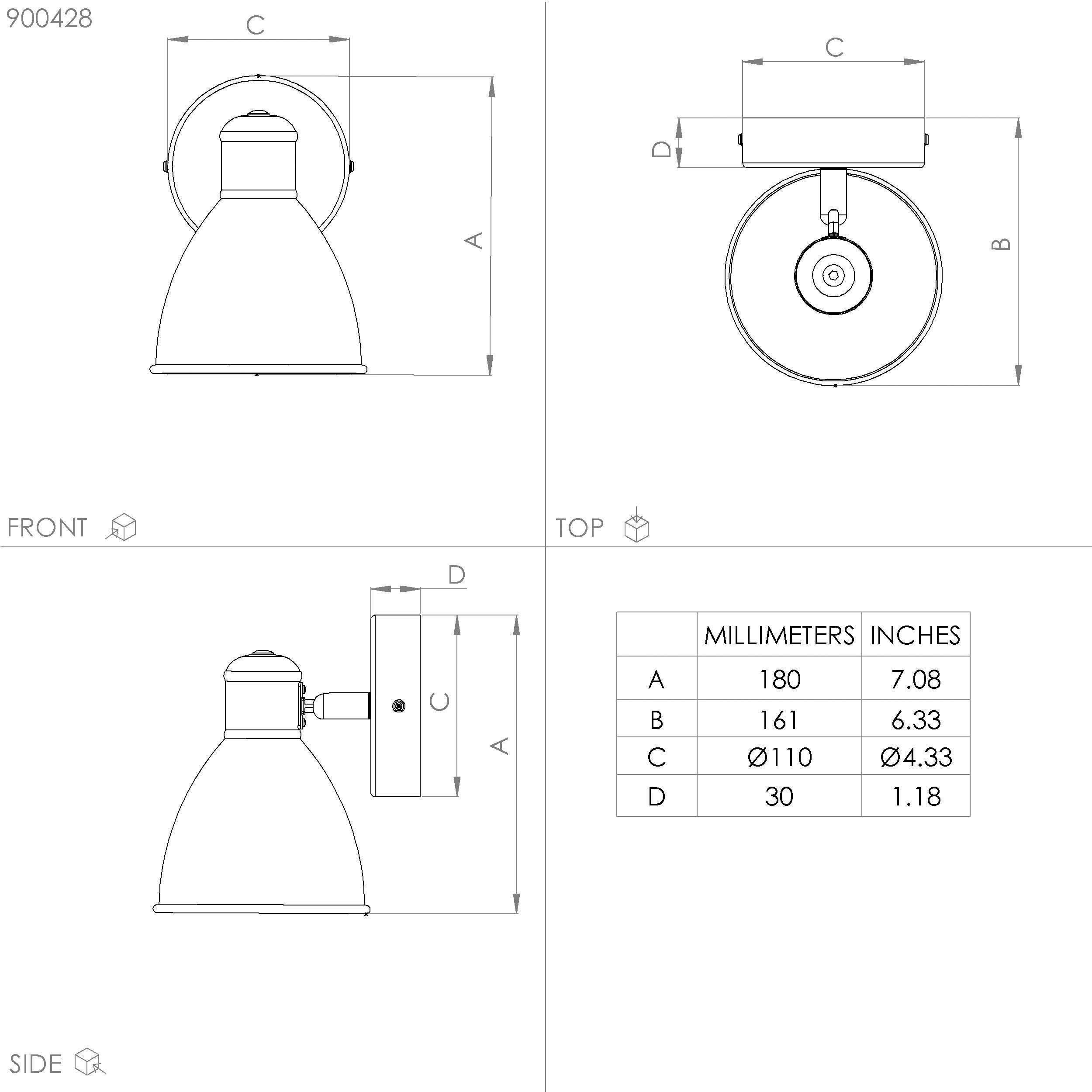 EGLO Plafondlamp SAN PERI 1 Wandlamp Industrieel Wandspot, gang en woonkamer lamp (1 stuk)