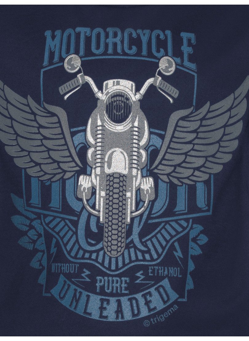 Trigema T-shirt TRIGEMA T-shirt met grote motorfiets-printmotief (1-delig)