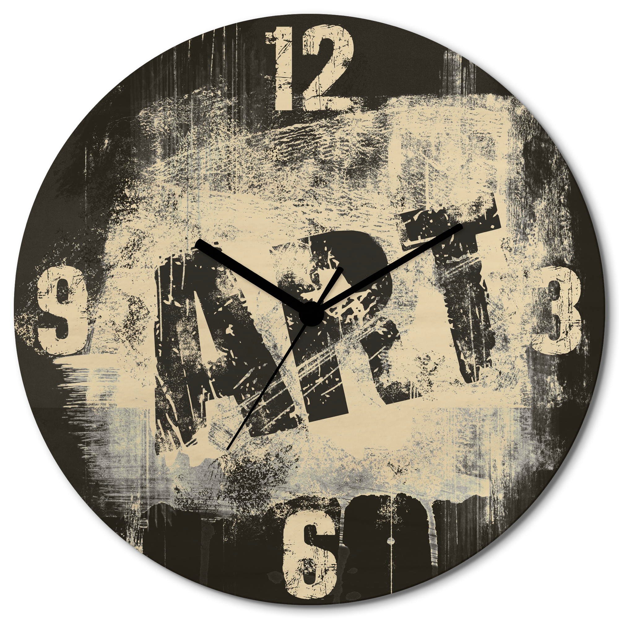 Artland Wandklok Tijd voor ART-graffiti optioneel verkrijgbaar met kwarts- of radiografisch uurwerk, geruisloos zonder tikkend geluid klokken &