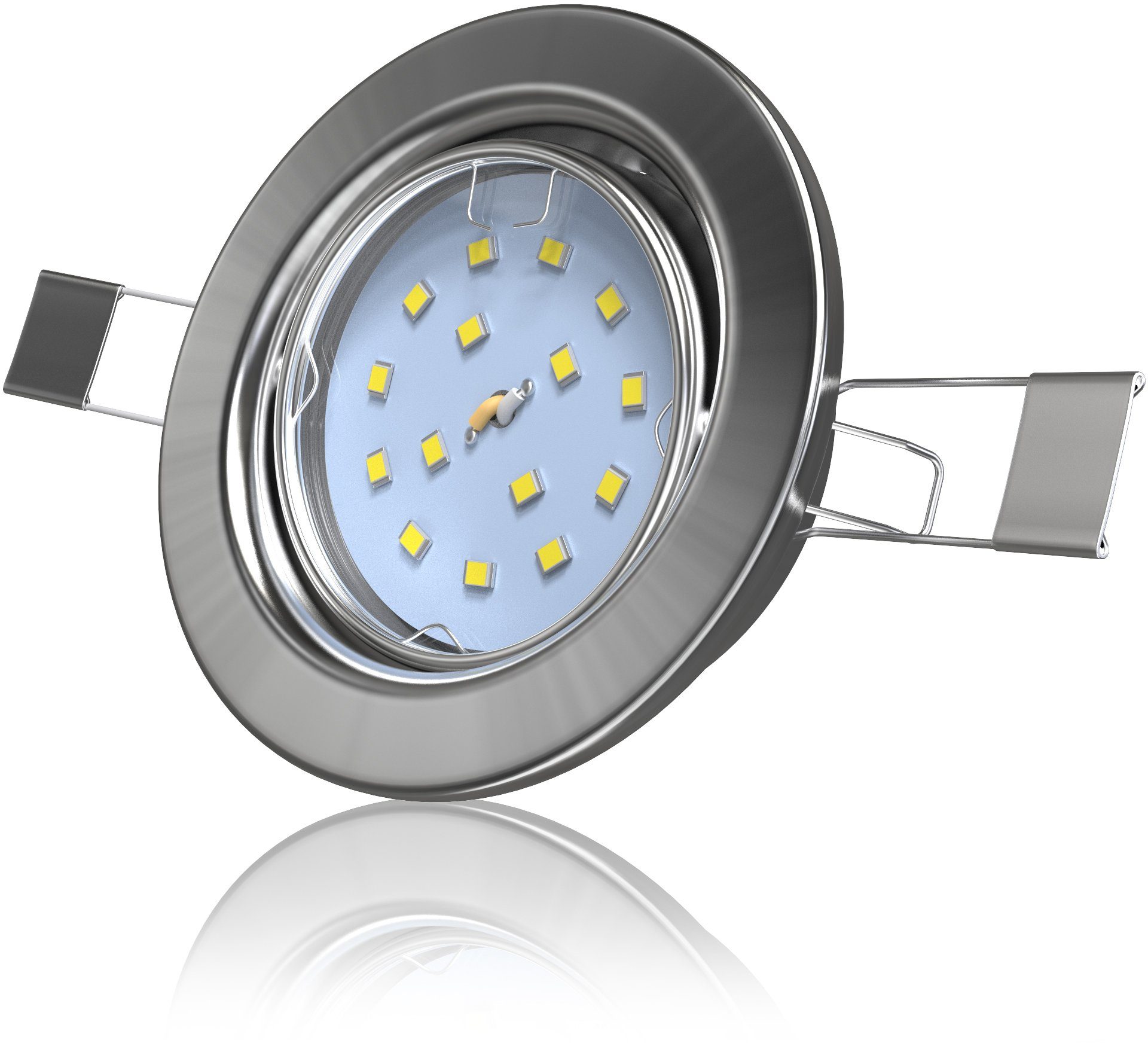 B.K.Licht Ledinbouwlamp 5-delige inbouwspot, kantelbare plafondspots, platte spots (5 stuks)
