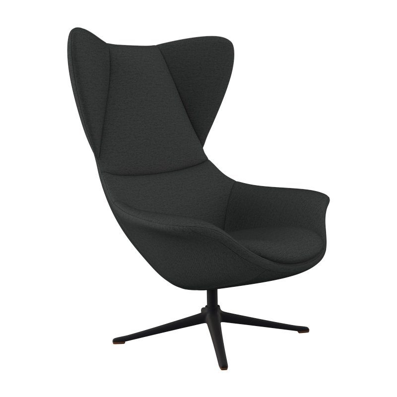 FLEXLUX Oorfauteuil Stilo relaxstoel, TV-stoel Solitaire, stijlicoon, draaibaar, zwarte poot