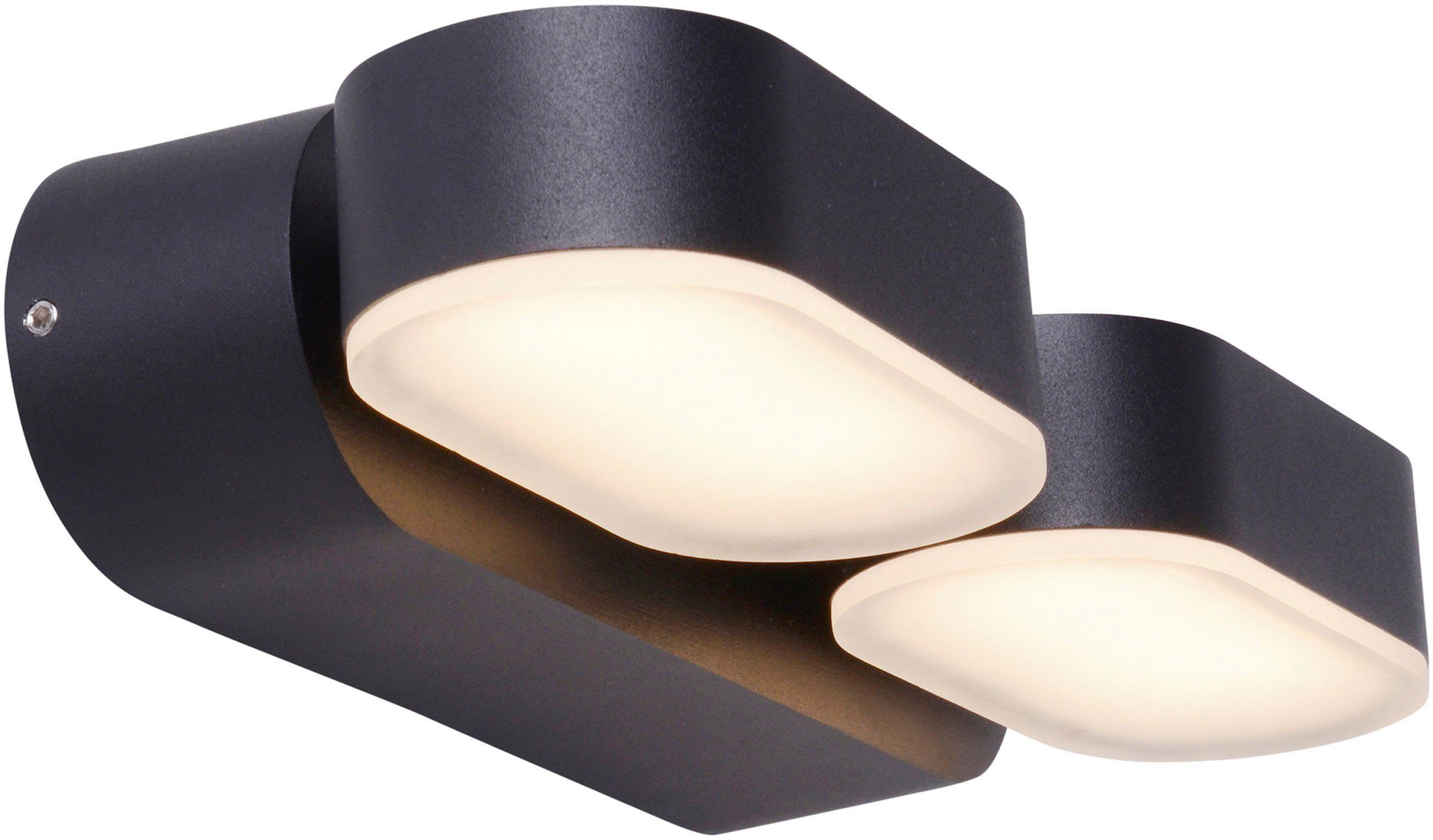 näve Ledwandlamp voor buiten Motus 2 beweegbare lichtblokken incl. 60 led zwart warmwit ip 54 (1 stuk)