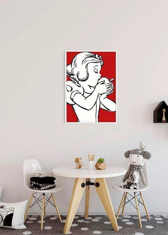 Komar Wanddecoratie Snow white Apple Bite - red Wanddecoratie voor de kinderkamer - zonder lijst (1 stuk)