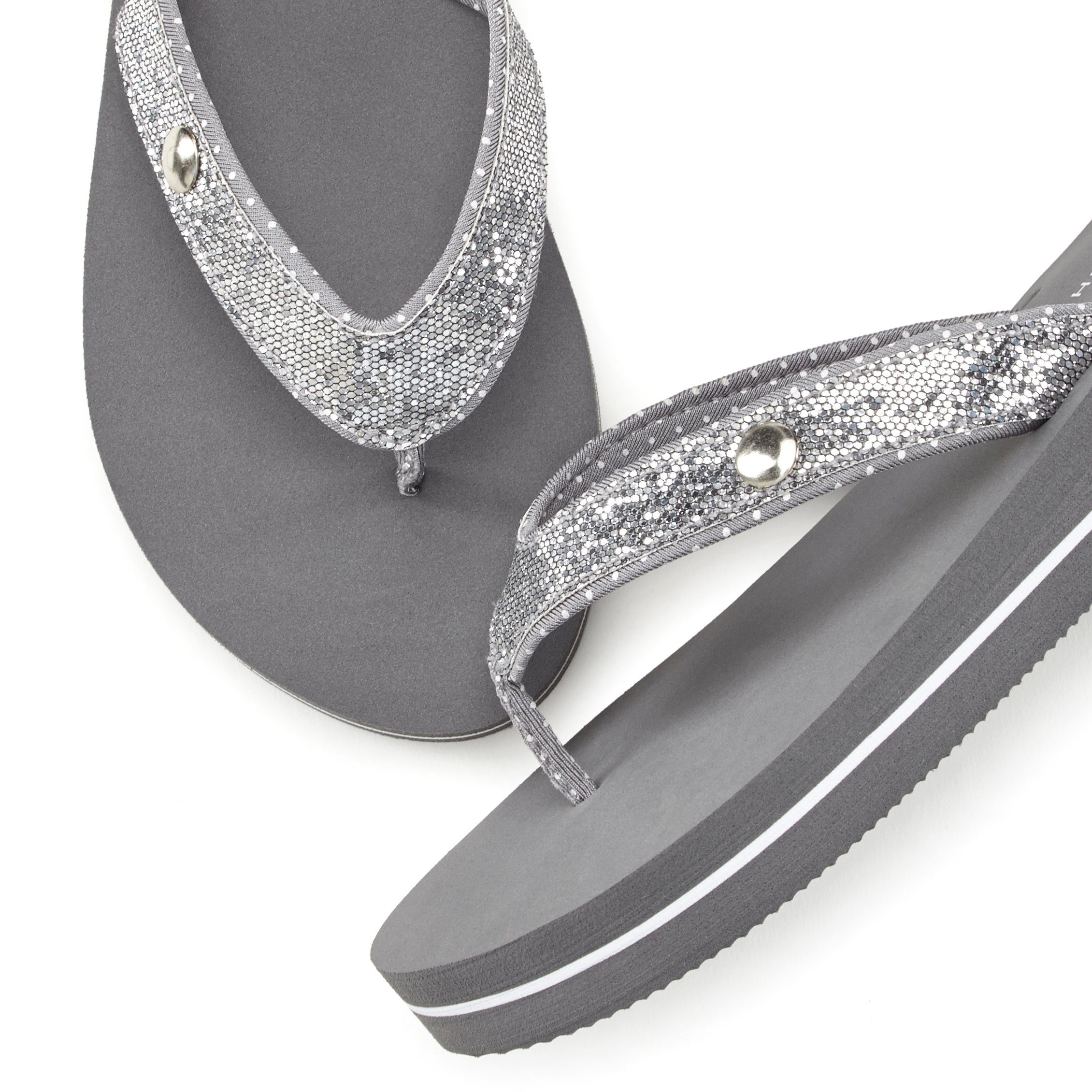 Venice Beach Badslippers Sandaal, pantoletten, badschoenen ultralicht met glitterband VEGAN