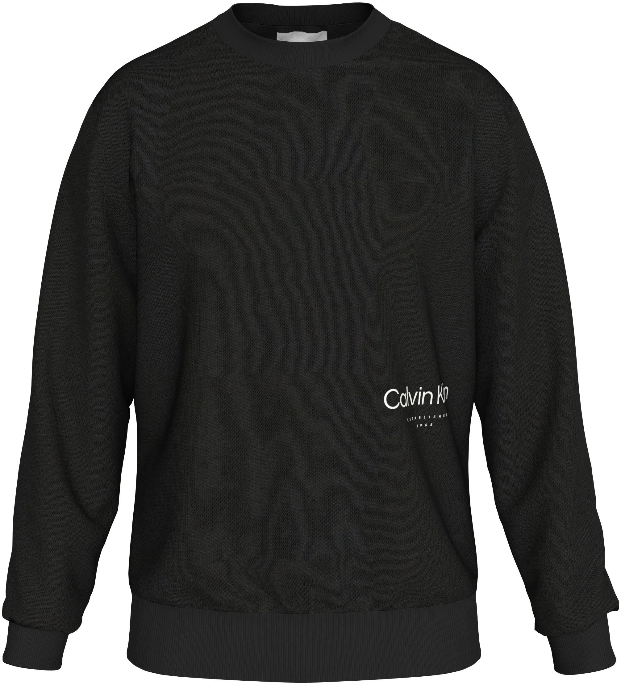 Calvin Klein Sweatshirt BT_OFF PLACEMENT LOGO SWEATSHIRT in grote maten met logo-opschrift