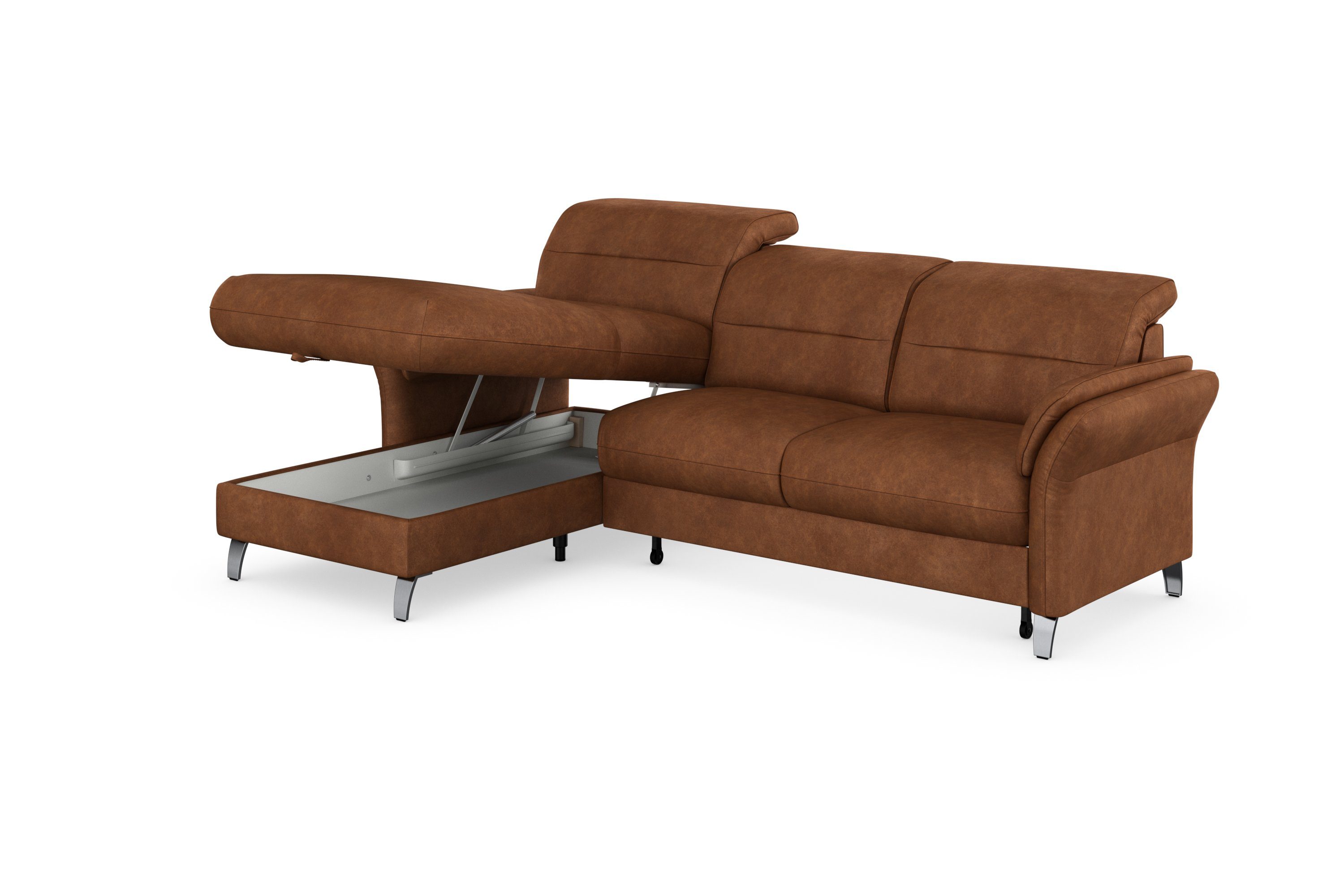 sit&more Hoekbank Grenoble L-vorm met bonnellvering optioneel met bedfunctie, bedlade, arm- en hoofdsteunverstelling