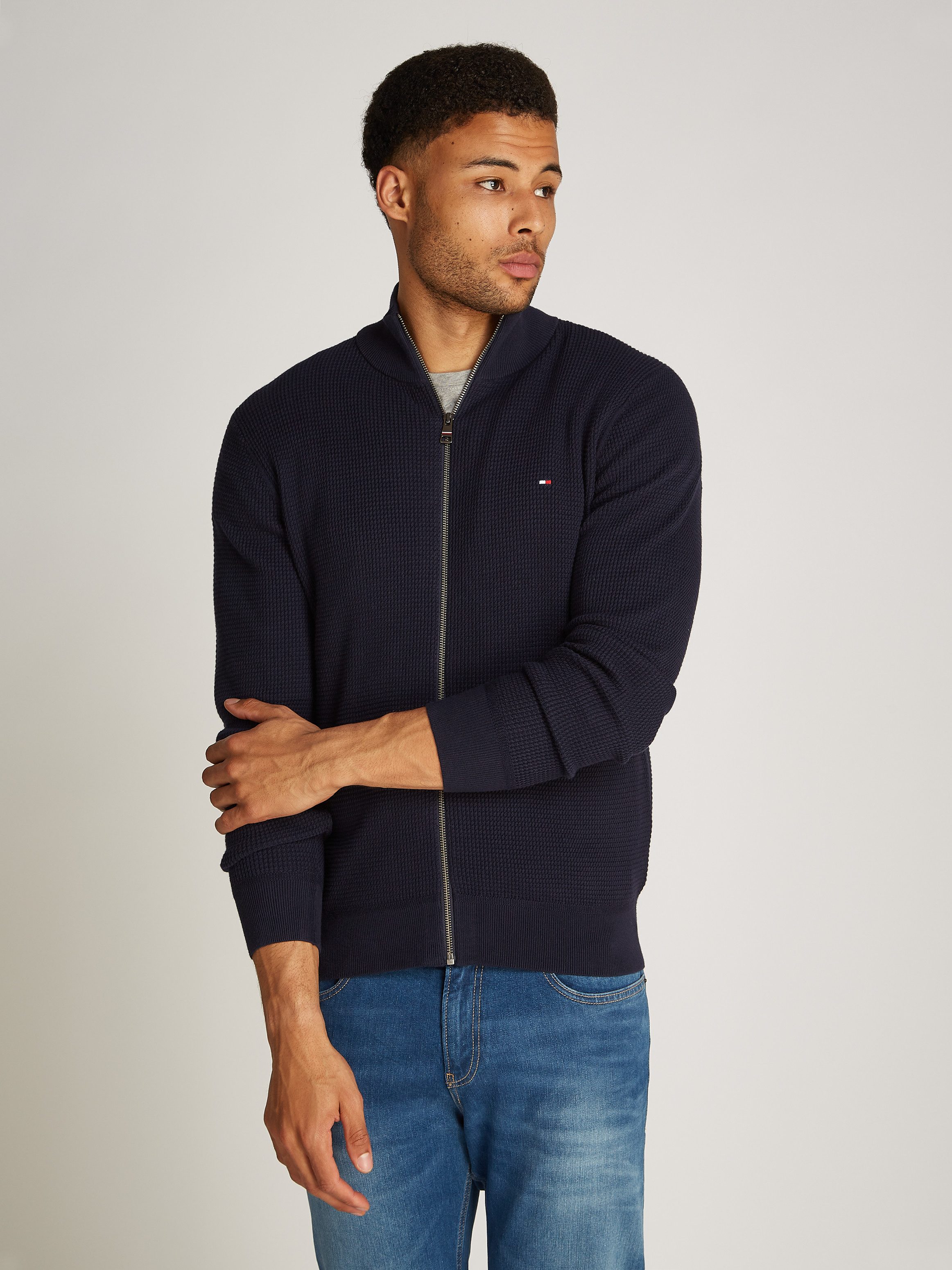 Tommy Hilfiger Cardigan REFINED STRUCTURE ZIP THRU