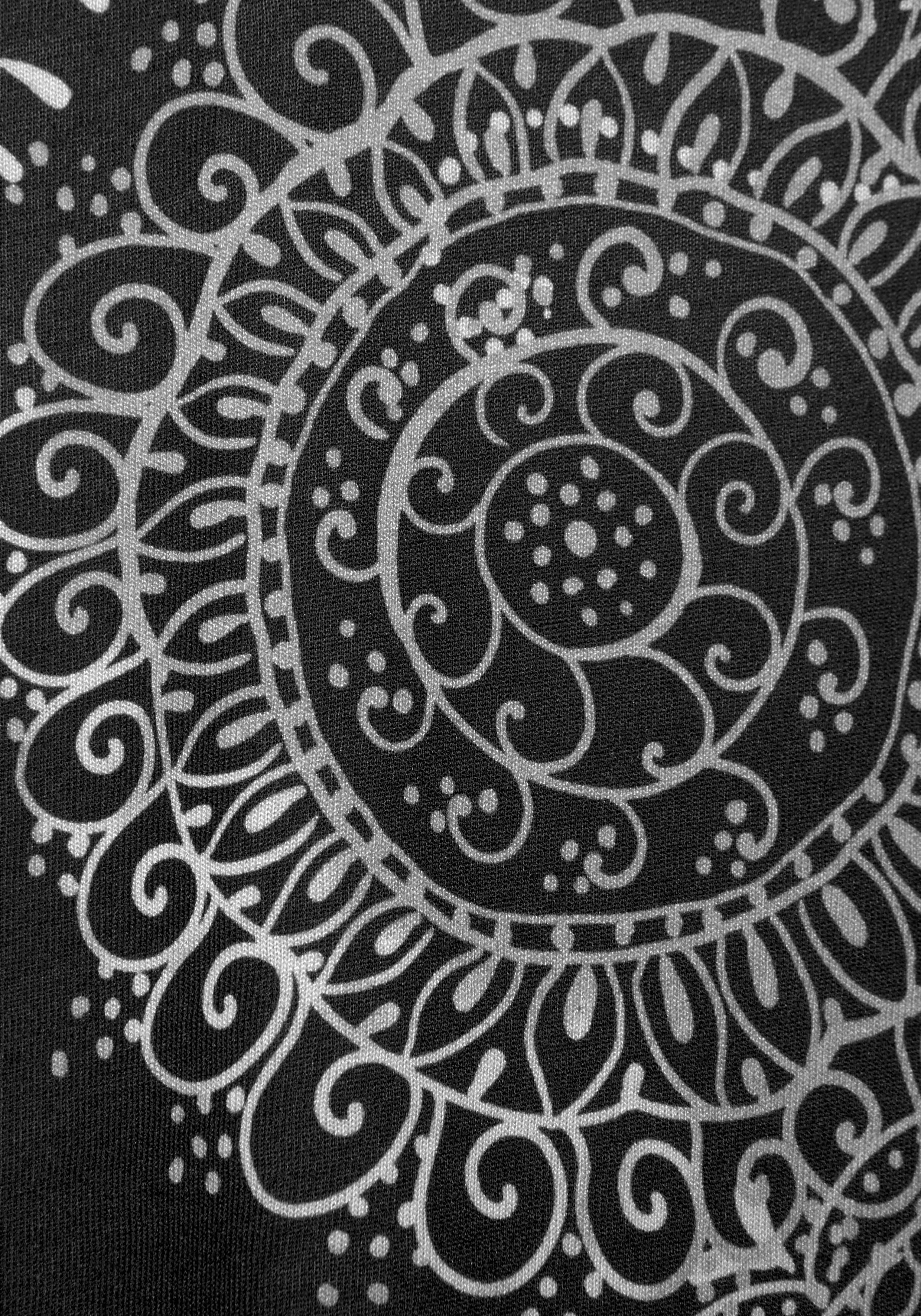 Vivance Dreams Negligé zwart-wit paisleydessin